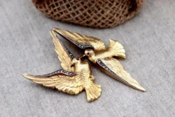 Outlet Pamono Gold Brooch with Two Doves