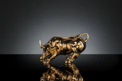 Pamono Gold Ceramic Wall Street Bull Sculpture from VGnewtrend> Decorative Objects
