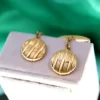 Pamono Gold Cufflinks in Button Shape with Strips, Set of 2