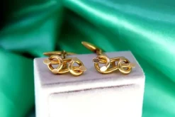 Best Pamono Gold Cufflinks in Double Bow Shape, Set of 2