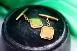 Pamono Gold Cufflinks in Square Shape, Set of 2><noscript><img width=