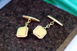 Pamono Gold Cufflinks in Square Shape, Set of 2><noscript><img width=