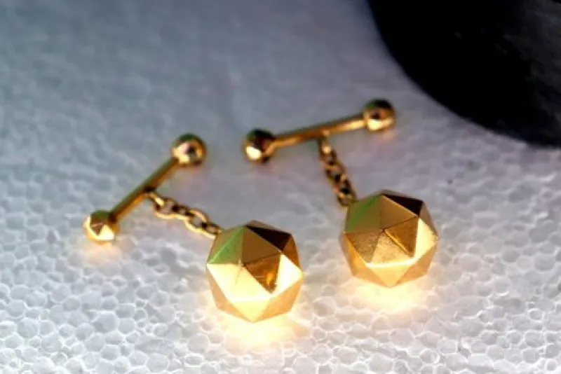 Best Pamono Gold Cufflinks in the Shape of Multifaceted Balls, Set of 2