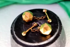 Best Pamono Gold Cufflinks in the Shape of Multifaceted Balls, Set of 2
