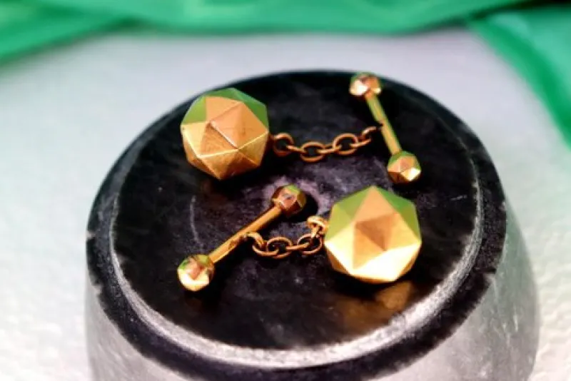 Best Pamono Gold Cufflinks in the Shape of Multifaceted Balls, Set of 2
