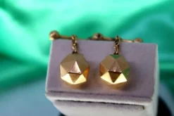 Best Pamono Gold Cufflinks in the Shape of Multifaceted Balls, Set of 2