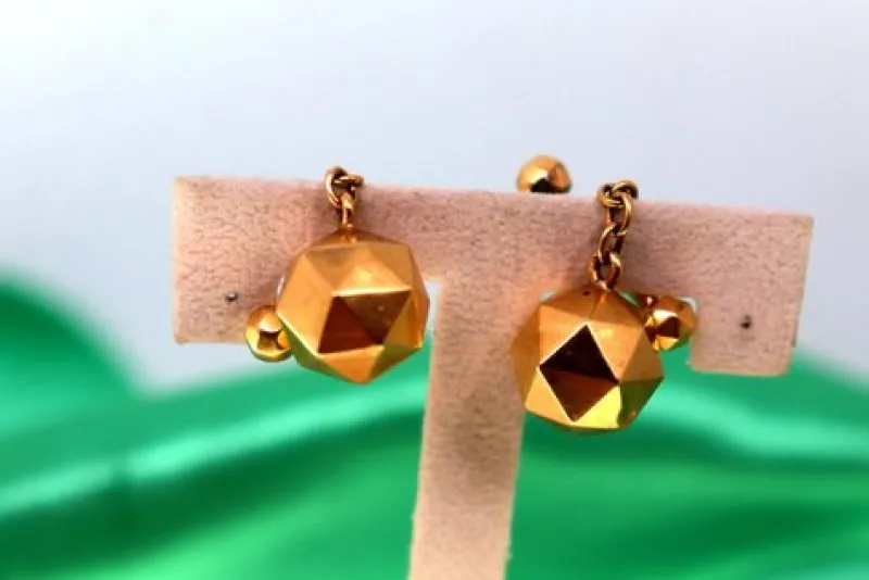 Best Pamono Gold Cufflinks in the Shape of Multifaceted Balls, Set of 2