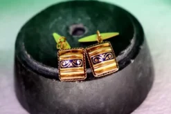New Pamono Gold Cufflinks with Corded Trim, Set of 2