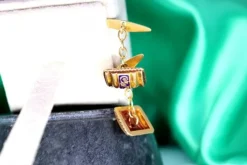 New Pamono Gold Cufflinks with Corded Trim, Set of 2