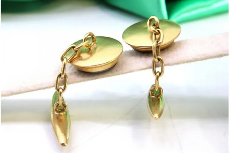 Pamono Gold Cufflinks with Figures, Set of 2> Cufflinks