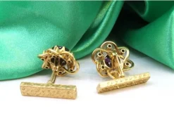 Best Pamono Gold Cufflinks with Onyx and Brilliant-Cut Diamonds, Set of 2