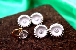 New Pamono Gold Cufflinks with Overcoat Cufflink, Set of 2