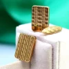Pamono Gold Cufflinks with Reliefs, Set of 2> Cufflinks