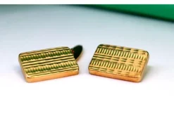 Pamono Gold Cufflinks with Reliefs, Set of 2> Cufflinks