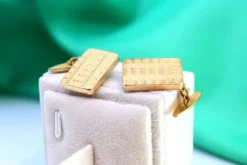 Pamono Gold Cufflinks with Reliefs, Set of 2><noscript><img width=