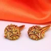 Clearance Pamono Gold Cufflinks with Roses and Enamel Decoration, Set of 2