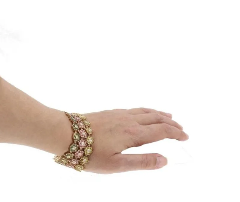 Pamono Gold Diamond and Tourmaline Bracelet> Bracelets