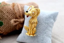 Online Pamono Gold Dog-Shaped Brooch