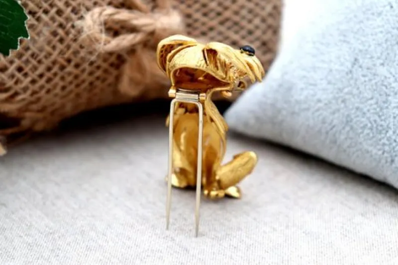 Online Pamono Gold Dog-Shaped Brooch
