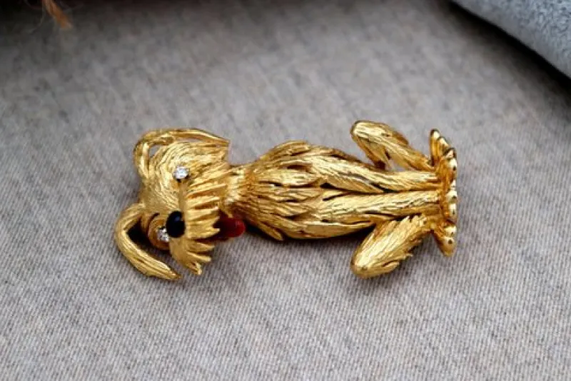 Online Pamono Gold Dog-Shaped Brooch