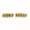 Pamono Gold Earrings with Green Stones, Set of 2> Earrings
