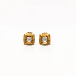 New Pamono Gold Earrings with Spinels, Set of 2