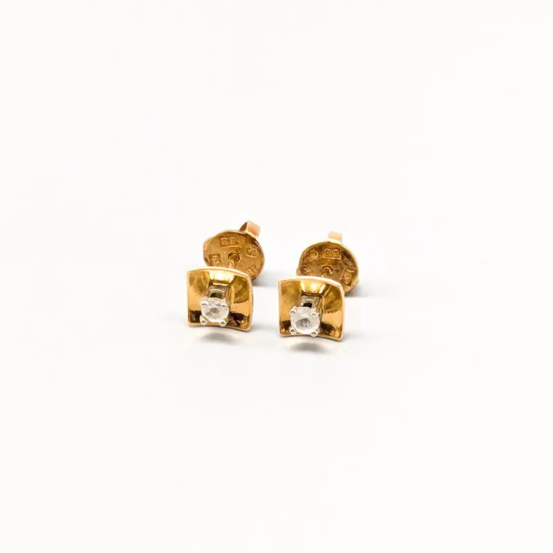 New Pamono Gold Earrings with Spinels, Set of 2