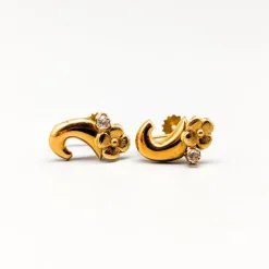 Online Pamono Gold Earrings with Spinels, Set of 2