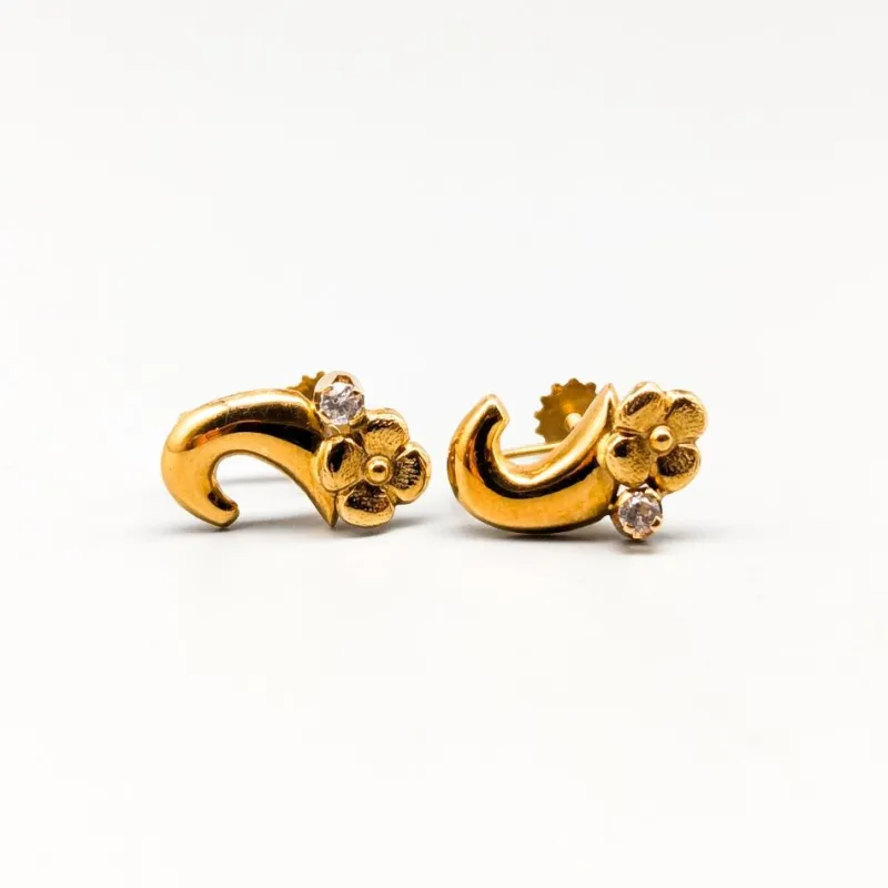 Online Pamono Gold Earrings with Spinels, Set of 2