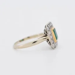 Pamono Gold Emerald and Diamond Ring> Rings