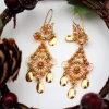 Pamono Gold Filigree Earrings with Cutouts and Hinged Pendants, Set of 2> Earrings