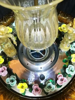Pamono Gold Orange Murano Glass Fountain with Lighting and Water, Italy, 1970s><noscript><img width=