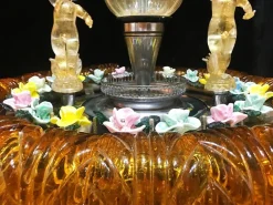 Pamono Gold Orange Murano Glass Fountain with Lighting and Water, Italy, 1970s><noscript><img width=