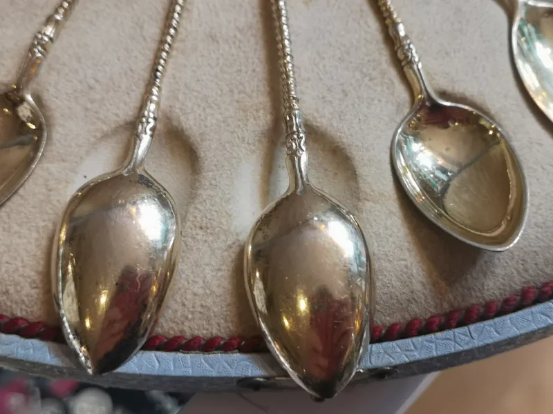 Pamono Gold Plated Silver Coffee Spoons, Set of 13> Cutlery & Serving Utensils