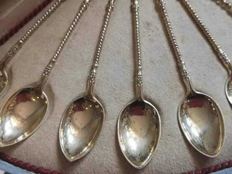 Pamono Gold Plated Silver Coffee Spoons, Set of 13> Cutlery & Serving Utensils