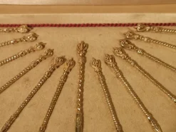 Pamono Gold Plated Silver Coffee Spoons, Set of 13><noscript><img width=
