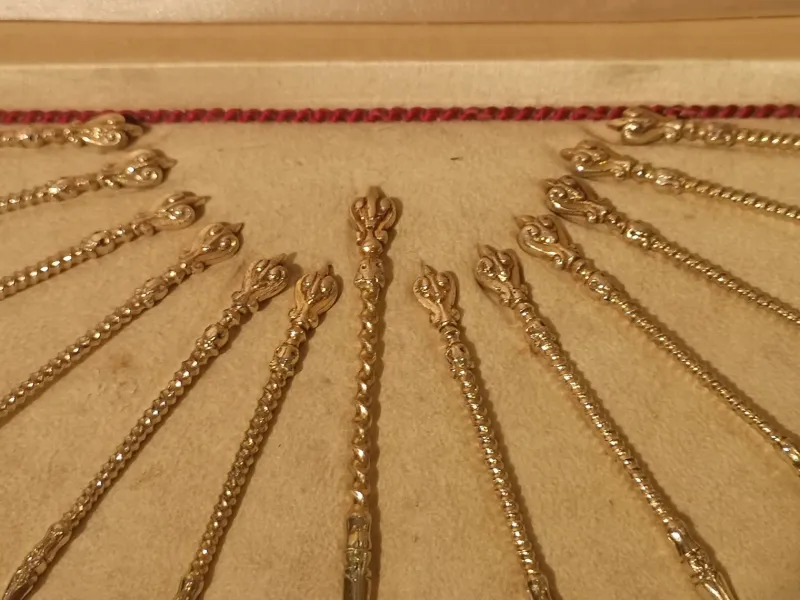 Pamono Gold Plated Silver Coffee Spoons, Set of 13> Cutlery & Serving Utensils