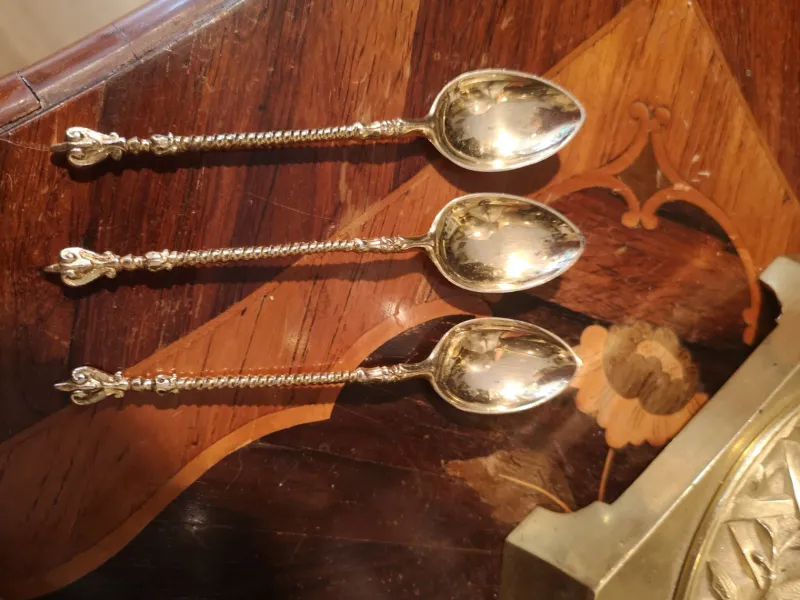 Pamono Gold Plated Silver Coffee Spoons, Set of 13> Cutlery & Serving Utensils