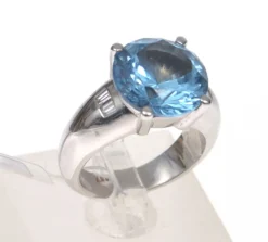 Pamono Gold Ring with Diamonds and Synthetic Spinel, 2000s><noscript><img width=