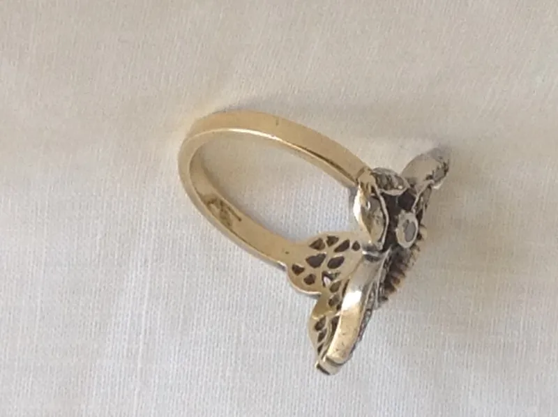 Pamono Gold Ring with Emerald, 1890s> Rings