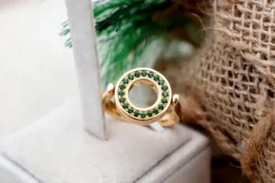 Sale Pamono Gold Ring with Rotating Double Face with Diamonds