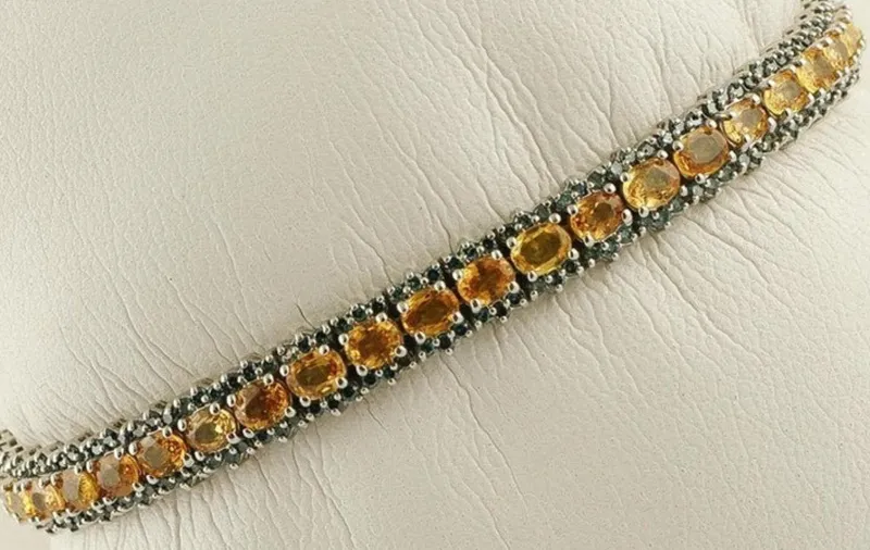 Discount Pamono Gold Tennis Bracelet with Diamond and Sapphire