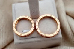 Pamono Gold Wedding Rings with Engravings and Double Strip, Set of 2><noscript><img width=
