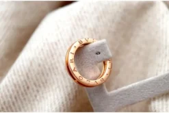 Pamono Gold Wedding Rings with Engravings and Double Strip, Set of 2><noscript><img width=