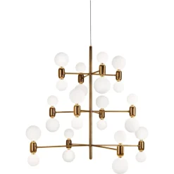 Discount Pamono Golden Aballs Chandelier 12 by Parachilna