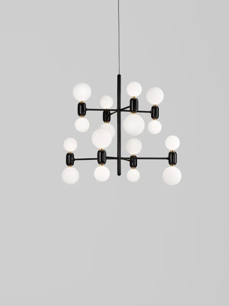 Outlet Pamono Golden Aballs Chandelier 8 by Parachilna