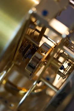 Pamono Golden Brass Türler Clock from Jaeger-LeCoultre><noscript><img width=