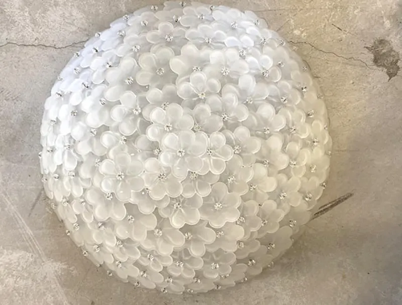 New Pamono Gold-Flowers Murano Glass Flush Mount by Simoeng