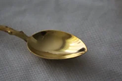 Pamono Gold-Plated Coffee Spoons, France, Set of 12