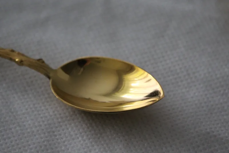 Pamono Gold-Plated Coffee Spoons, France, Set of 12
